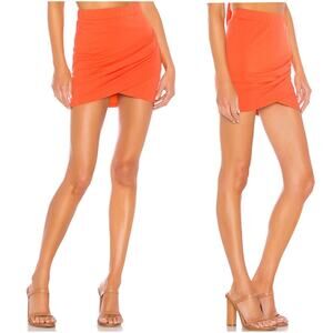 Lovers + friends voyage mini skirt in tiger orange